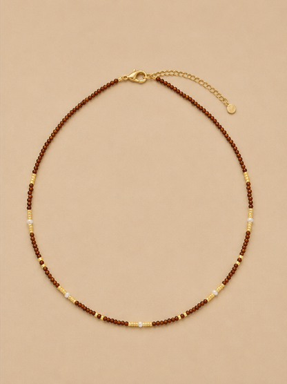 Fine Sunset Bead & Pearl Necklace