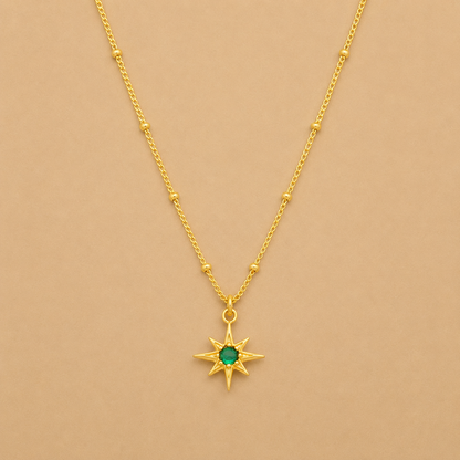 Emerald Star Charm Necklace