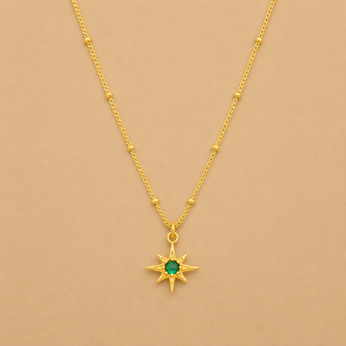 Emerald Star Charm Necklace
