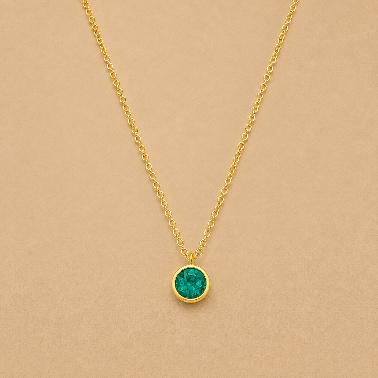 Emerald Necklace With Crystals