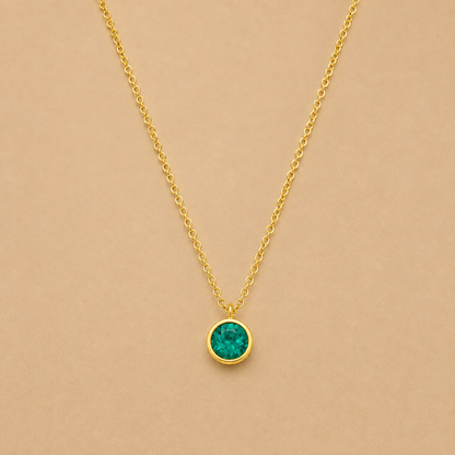 Emerald Necklace With Crystals
