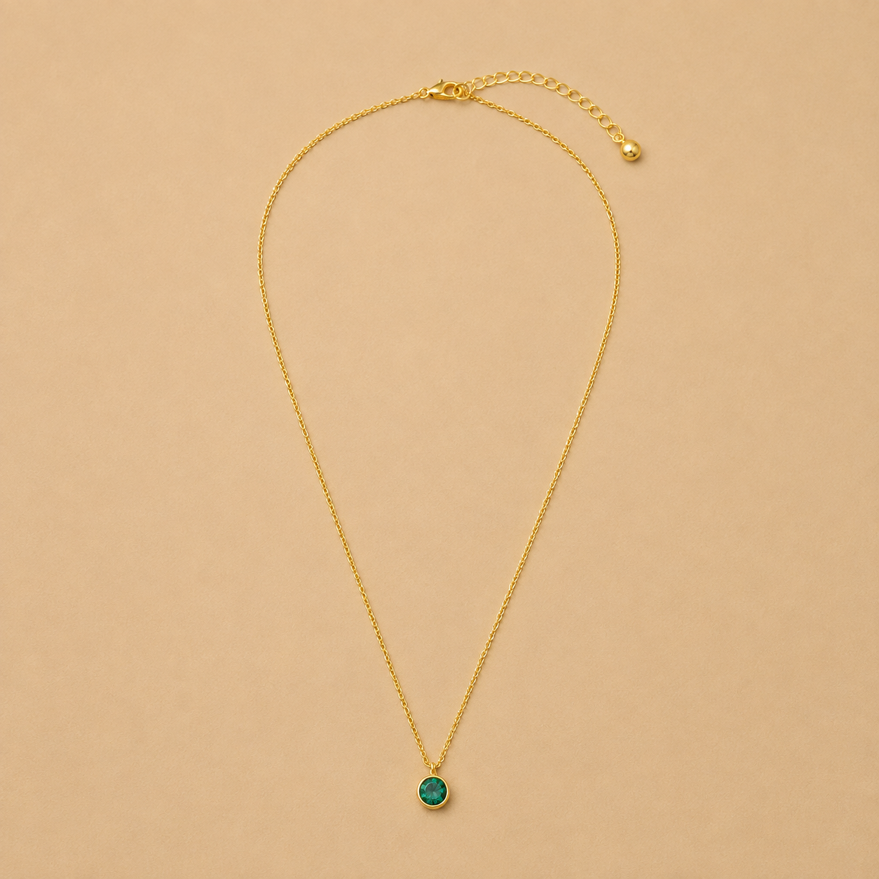 Emerald Necklace With Crystals