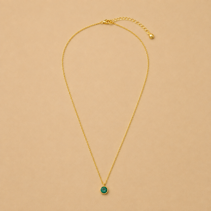 Emerald Necklace With Crystals
