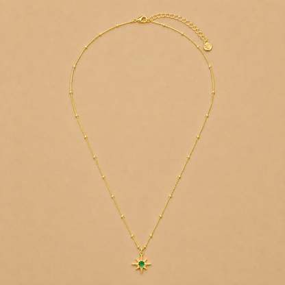 Emerald Star Charm Necklace
