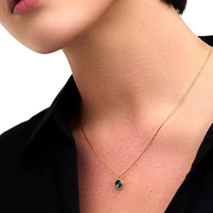 Emerald Necklace With Crystals