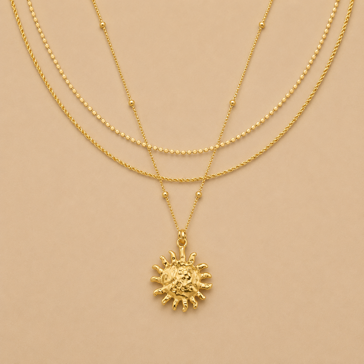 Molten Sun 3 Row - Necklace