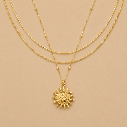 Molten Sun 3 Row - Necklace
