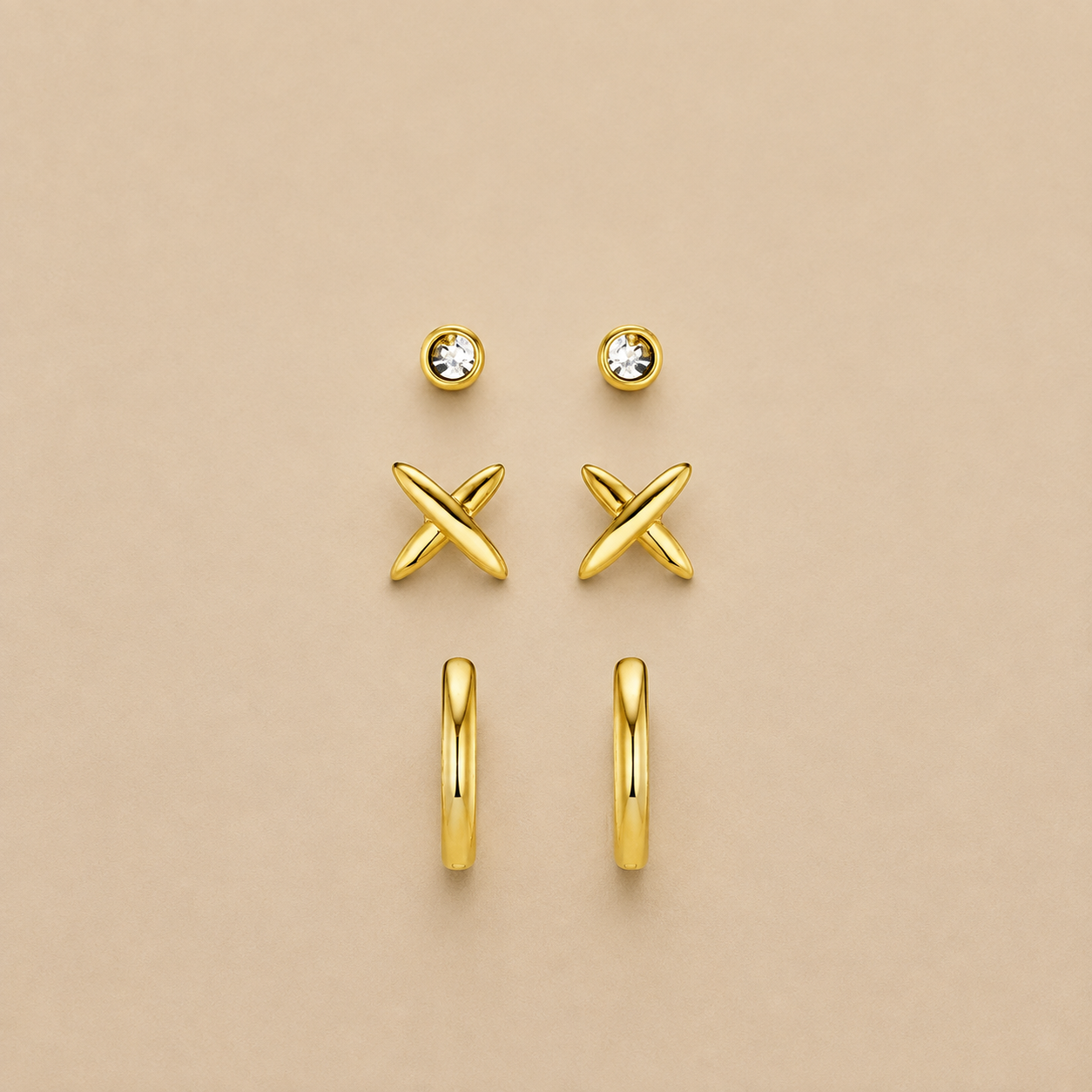 Cross & MIcro Hoop Pack Ear Stacking Set