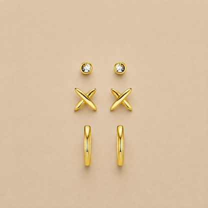 Cross & MIcro Hoop Pack Ear Stacking Set