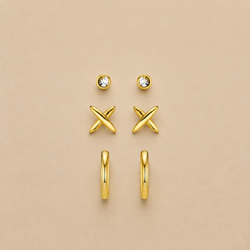 Cross & MIcro Hoop Pack Ear Stacking Set