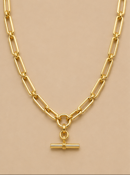 Linear Link T-Bar Necklace