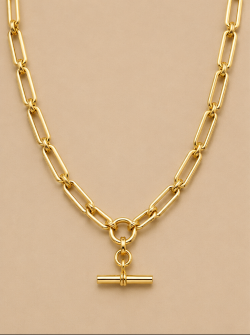 Linear Link T-Bar Necklace