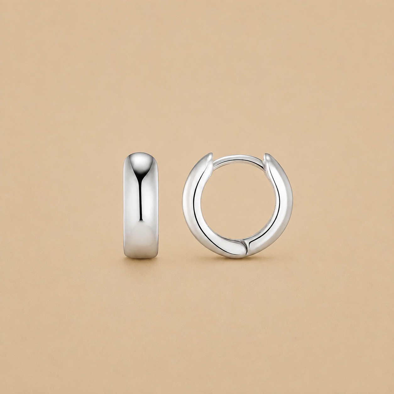 MIni Domed Clean Huggie Hoop Earrings