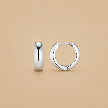 MIni Domed Clean Huggie Hoop Earrings