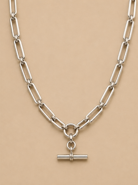 Linear Link T-Bar Necklace