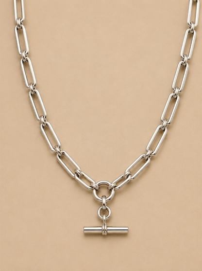 Linear Link T-Bar Necklace