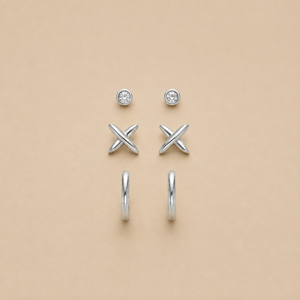Cross & MIcro Hoop Pack Ear Stacking Set