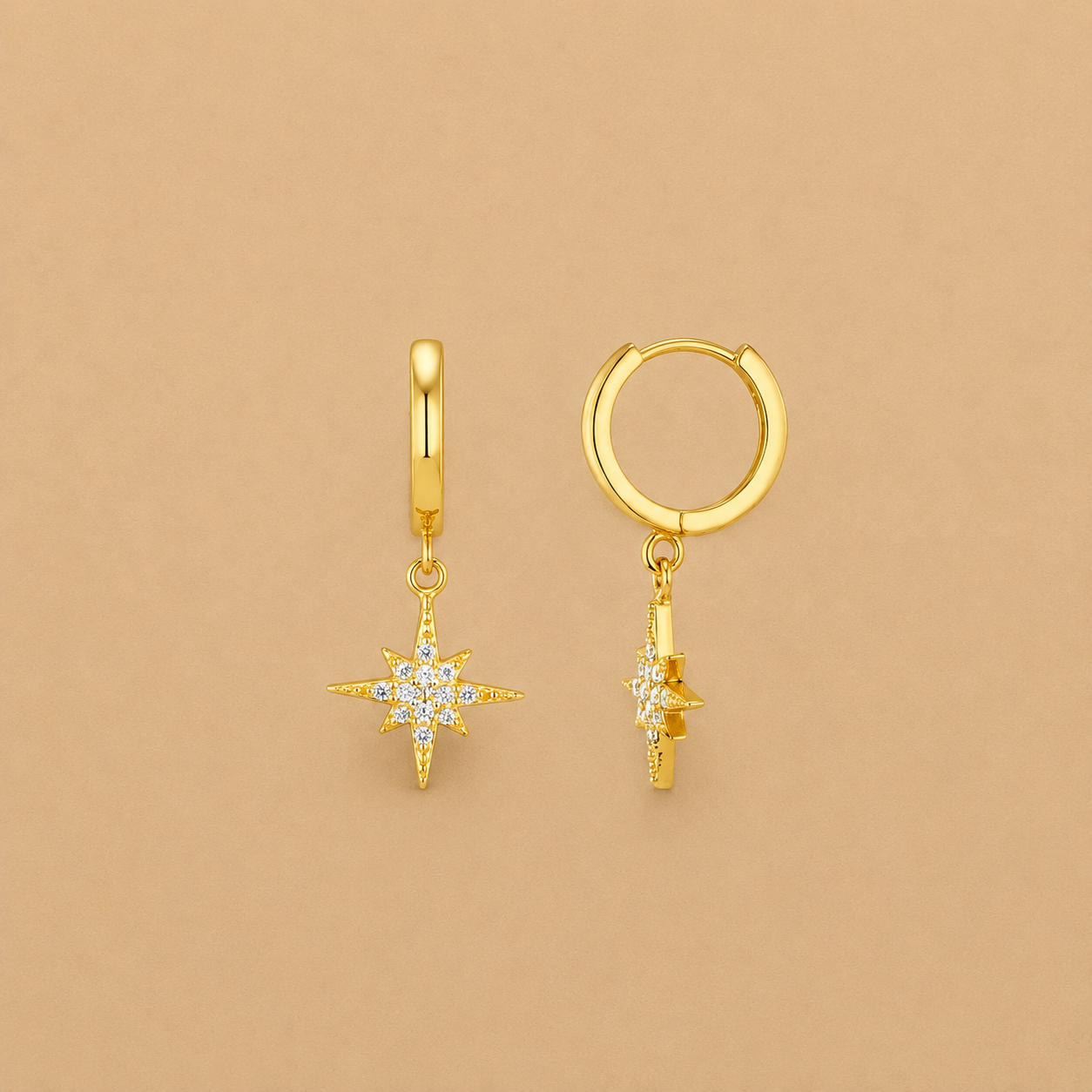 Starburst Huggie Hoop Earrings
