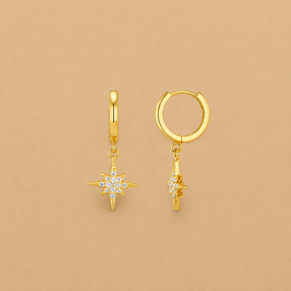 Starburst Huggie Hoop Earrings