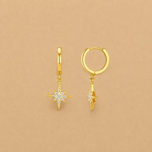 Starburst Huggie Hoop Earrings
