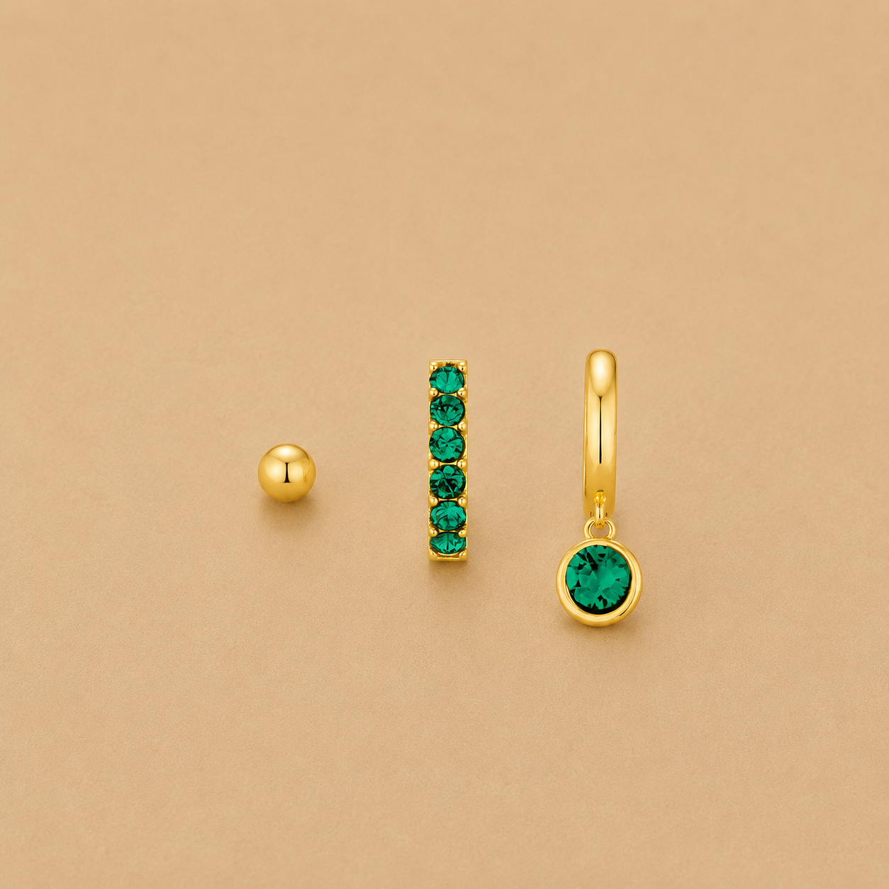 Emerald Ear Party Made With Crystals