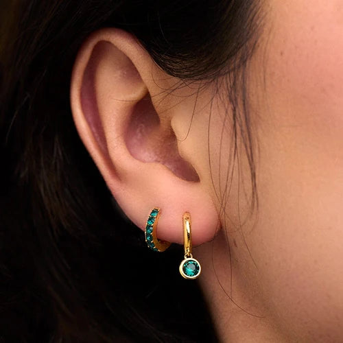 Emerald Ear Party Made With Crystals