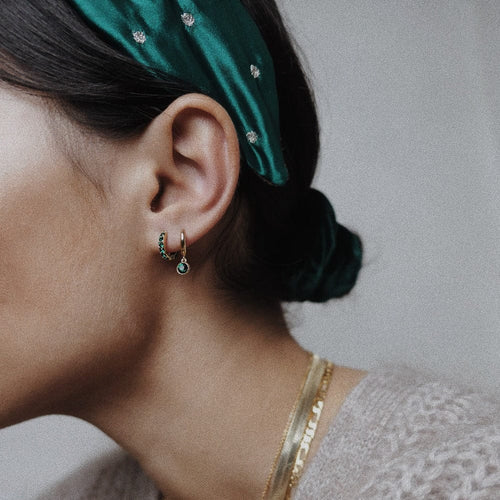 Emerald Ear Party Made With Crystals