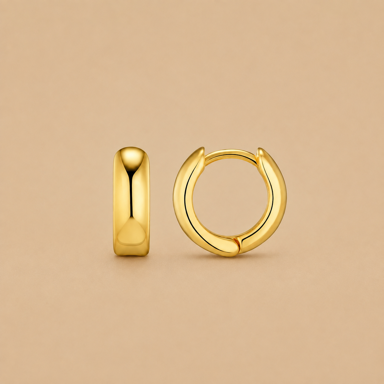 MIni Domed Clean Huggie Hoop Earrings