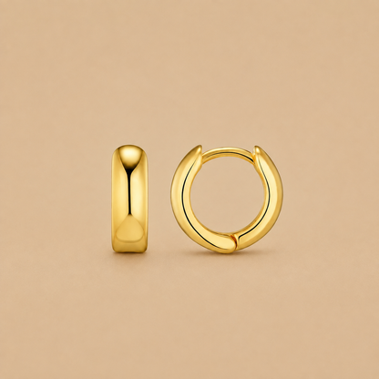 MIni Domed Clean Huggie Hoop Earrings