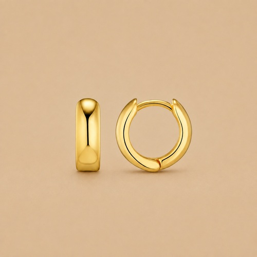MIni Domed Clean Huggie Hoop Earrings