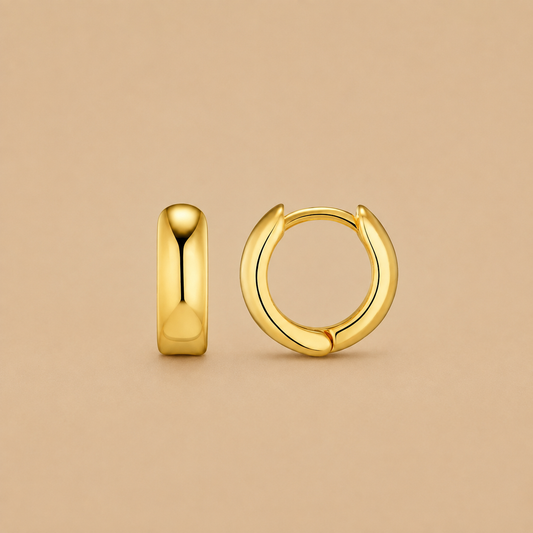 MIni Domed Clean Huggie Hoop Earrings
